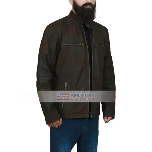 Steve Brown Distressed Leather Jacket - Image 4