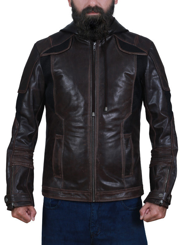 Gavin Brown Hooded Leather Jacket - American Jacket Store