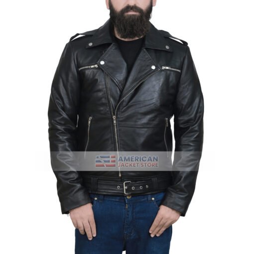 Mens-Classic-Leather-Motorcycle-Jacket