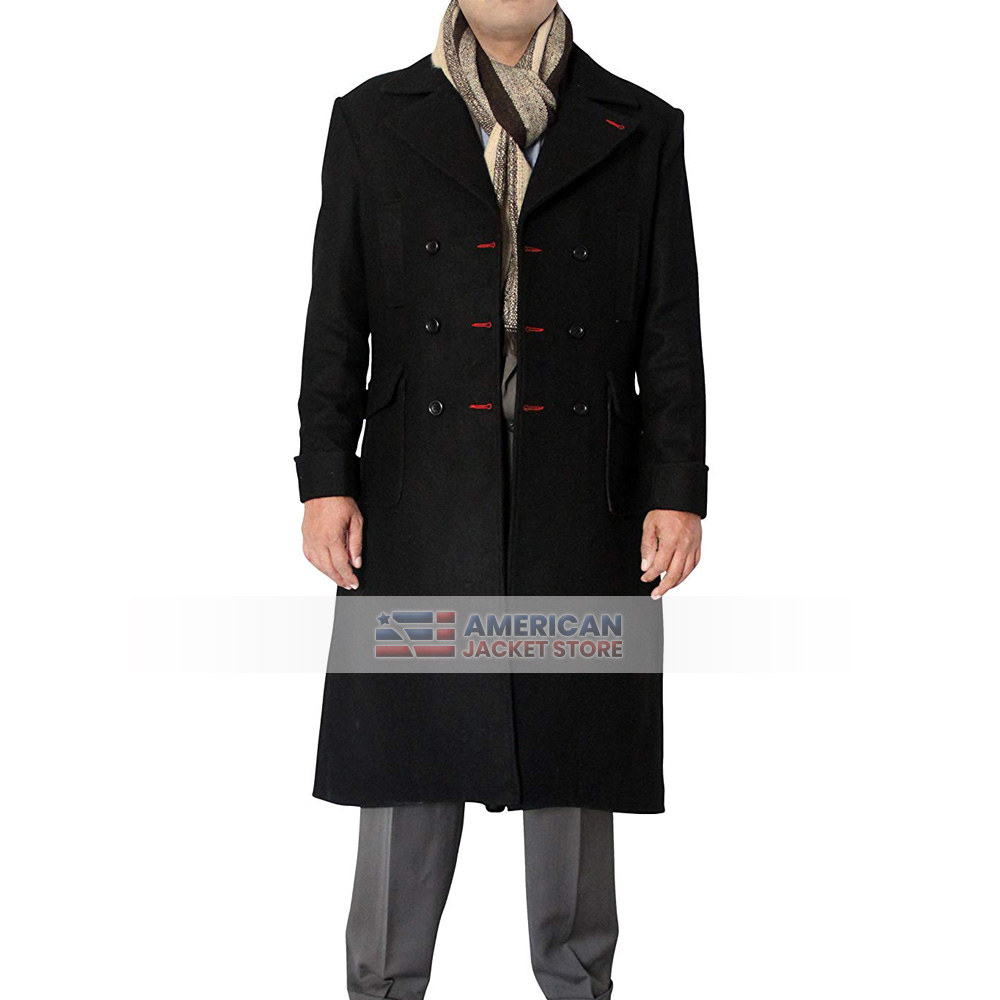 JacketMania Mens Sherlock Holmes Wool Long Trench Coat