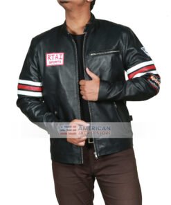 house md black leather jacket
