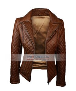 Biker-Jacket-Tan-Brown-For-Womens