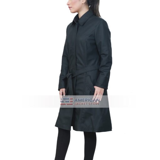 Jessica Women Black Belted Trench Coat - Image 3