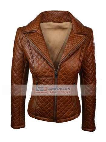 Ladies-Real-Leather-Jacket-Short-Fitted-Bikers-Style-Vintage