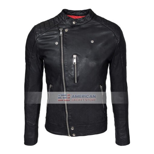 Mens-Black-Cafe-Racer-Cowhide-Leather-Jacket