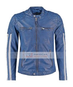 Mens-Blue-Cafe-Racer-Motorcycle-Leather-Jacket