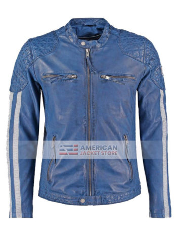 Mens-Blue-Cafe-Racer-Motorcycle-Leather-Jacket
