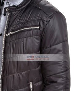 Mens-Bomber-Black-Puffer-Jacket