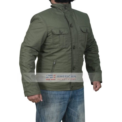 Mens-Double-Pocket-Military-Green-Cotton-Jacket