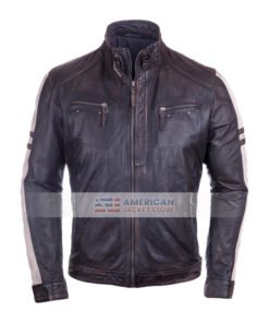 Mens-Vintage-Cafe-Racer-Distressed-Leather-Biker-Jacket-Black
