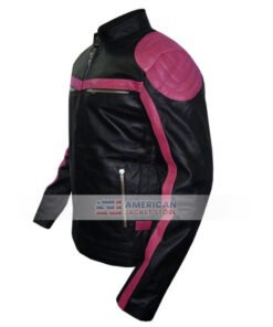 Mens-pink-strips-motorbiker-jacket