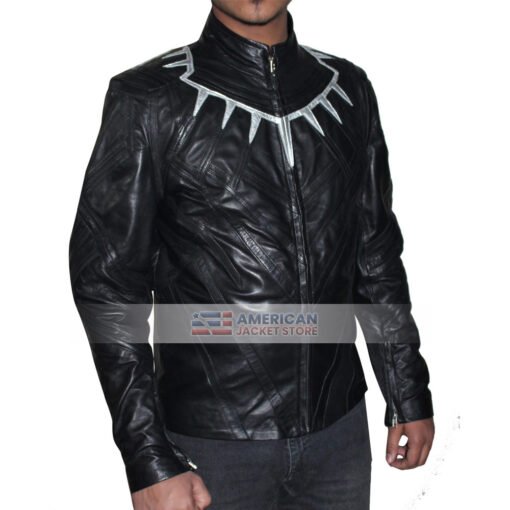 Panther Motorcycle Black Leather Jacket - Image 2