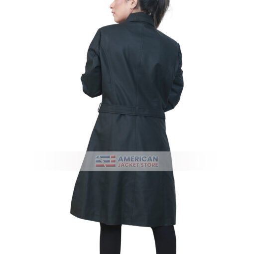 Jessica Women Black Belted Trench Coat - Image 4