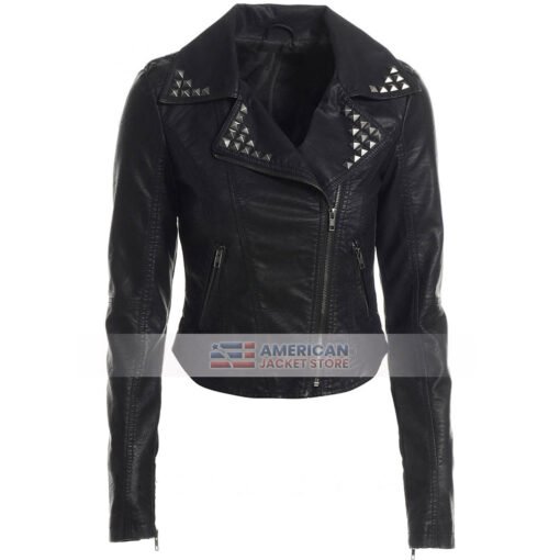 Womens-Moto-Studded-Leather-Jacket