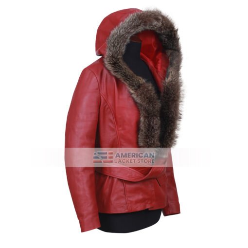 Womens Santa Red Fur Jacket