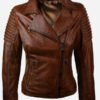Womens-cafe-racer-brown-jacket