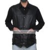 men black leather vest