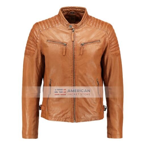 mens-tan-sheepskin-biker-jacket