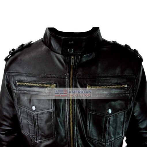 slim-fit-mens-vintage-double-pocket-black-Jacket