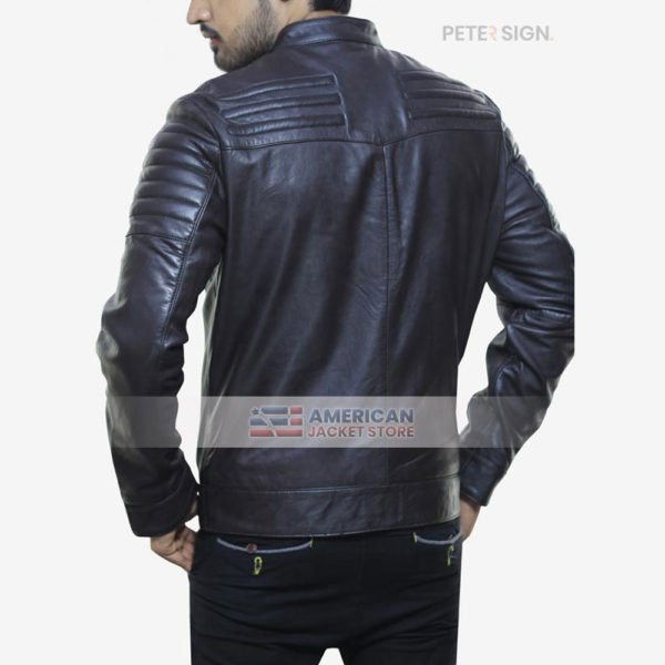 jordan leather jacket black