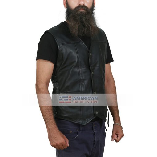 The Walking Mens Angel Wings Leather Vest