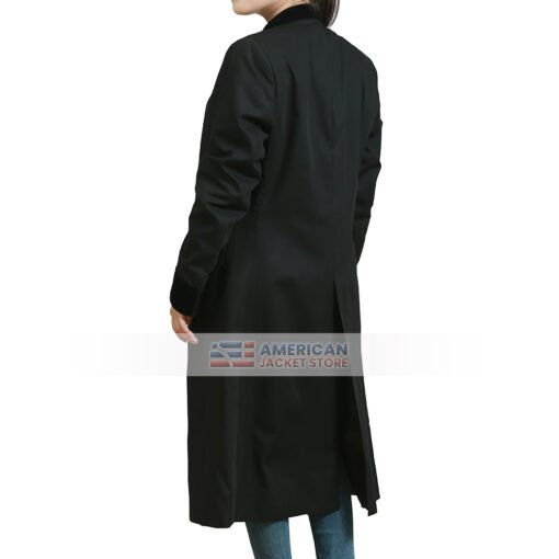 Womens Discovery Of Witches Aiysha Black Long Trench Coat