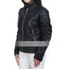 Womens Doctor Who Clara Black Biker Leather Jacket