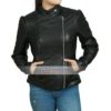 Game Night McAdams Black Biker Leather Jacket For Womens