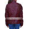 Womens Star Lord Maroon Costume Leather Jacket