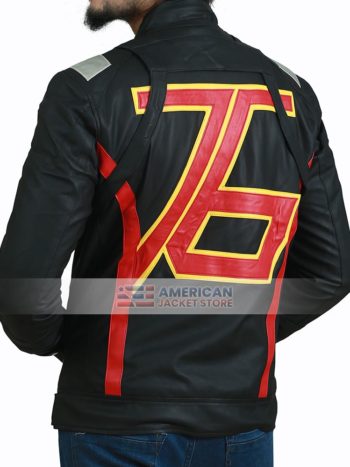 Overwatch 76 Logo Black Leather Jacket