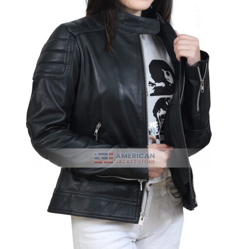 Doctor Who Clara Oswald Black Leather Jacket