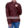 Womens Guardian of the Galaxy Maroon Leather Jacket