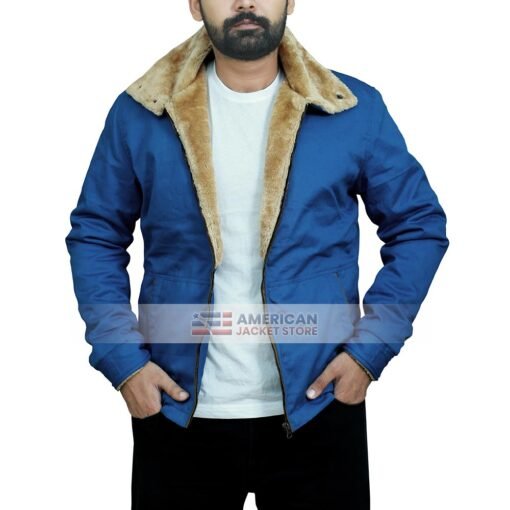 Tom Hardy The Drop Blue Shearling Jacket