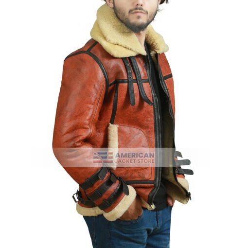 Shearling B3 Aviator Mens Brown Jacket