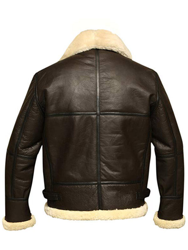 B3 Flight Aviator Bomber Real Shearling Leather Jacket