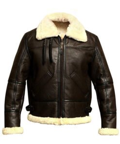 B3 Flight Aviator Bomber Real Shearling Leather Jacket