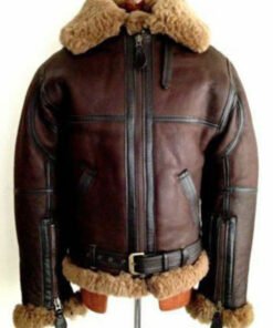Mens Real Sheepskin B3 Bomber Leather Flying Aviator Jacket