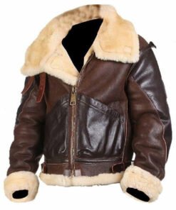 B3 Brown Sheepskin Shearling Leather Jacket