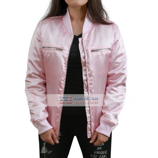 Womens Meagan Lightweight Satin Bomber Jacket
