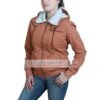 Womens Beth Lightweight Stylish Brown Cotton Jacket