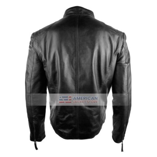Mens Stylish classic black motorcycle leather jacket