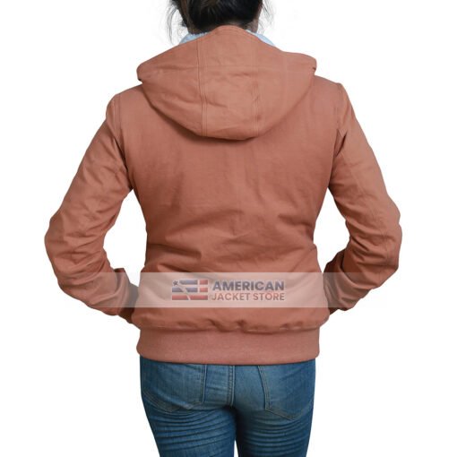 Womens Beth Lightweight Stylish Brown Hooded Jacket