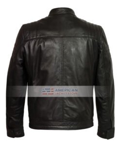 Quilted Black Leather Motorcycle Jacket