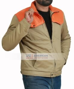 Brown Cotton Jacket For Men