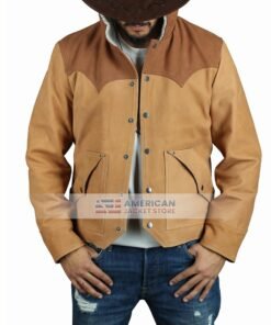 Men Winter Shearling Real Distressed Brown Leather Jacket