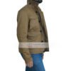 Men's Brown Shirt Collar Cotton Jacket