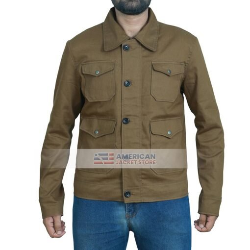 Men's Brown Shirt Collar Jacket