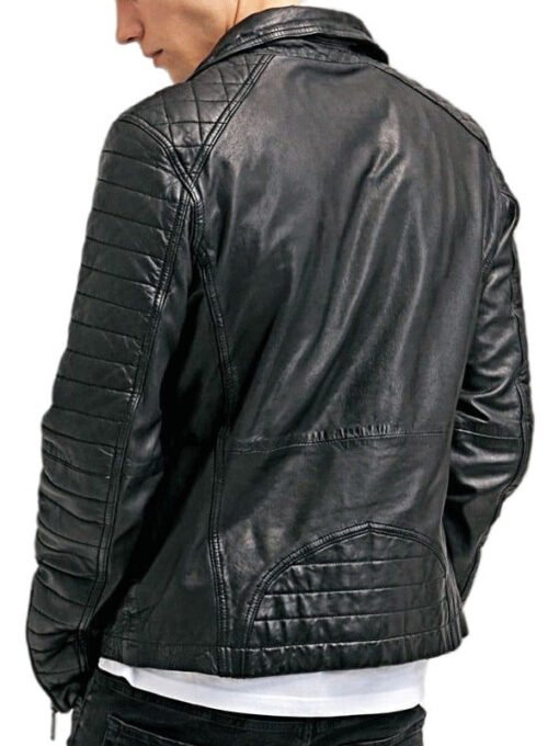 Quilted Leather Biker Jacket