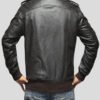 Shirt Collar Black Bomber Jacket For Men