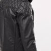 Leather Men's Black Jacket with Fur Collar